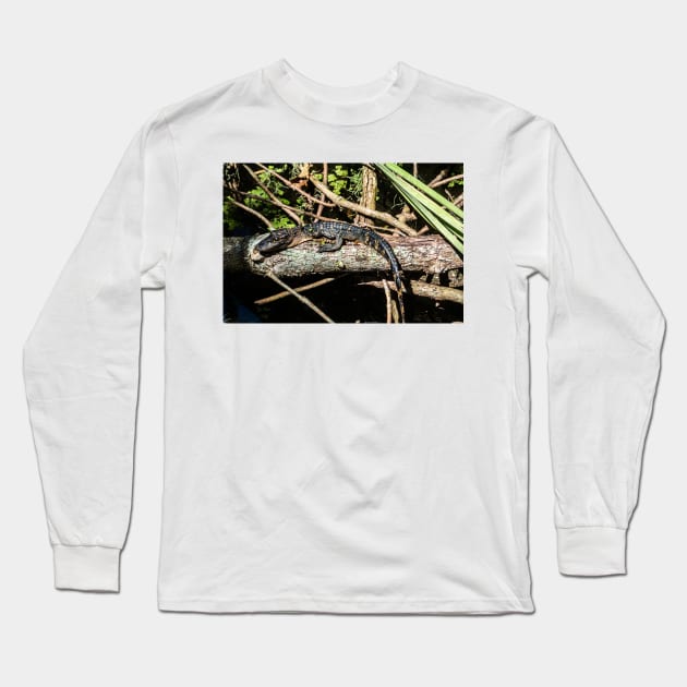 Relaxing Gator Long Sleeve T-Shirt by KensLensDesigns